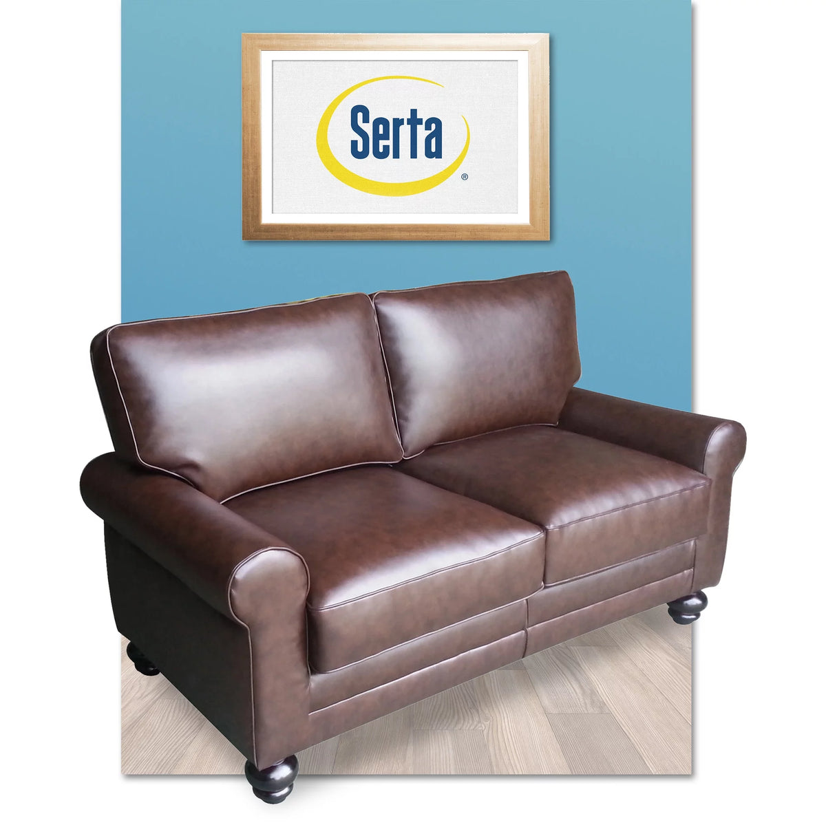 Chestnut Brown Leather Loveseat T953