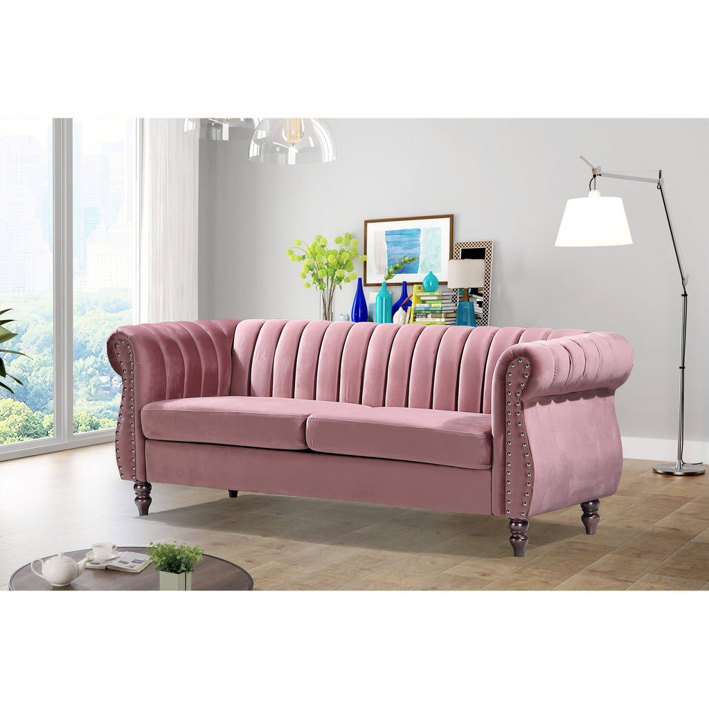 Dark Blue Velvet Chesterfield Sofa W321230