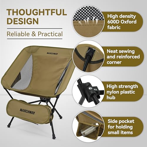 Lightweight Folding Camping Chair 330Lbs Orange C5107