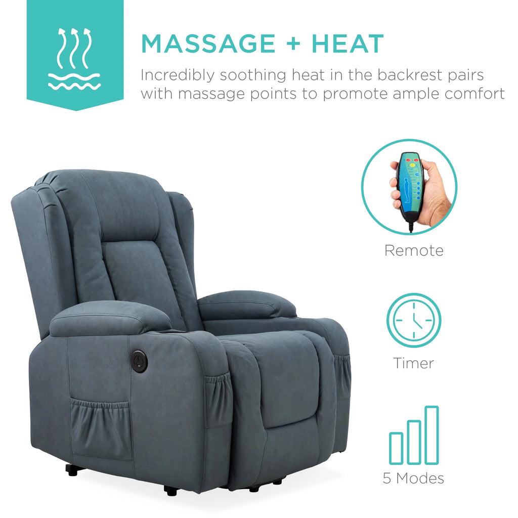 Blue Electric Power Lift Recliner Massage Chair V960765